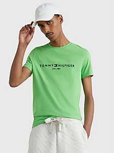 green logo slim fit jersey t-shirt for men tommy hilfiger