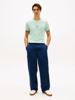 Logo Embroidery Slim Jersey T-Shirt — Green 3