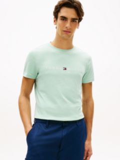 Logo Embroidery Slim Jersey T-Shirt — Green 1