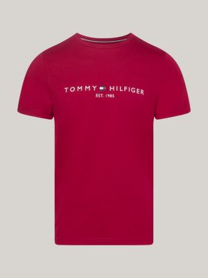 Logo Embroidery Slim Fit TShirt Red Tommy Hilfiger