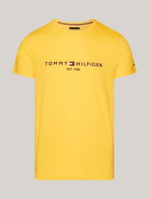 Mens yellow tommy store hilfiger t shirt