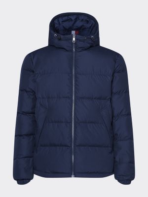 tommy hilfiger recycled down hooded bomber