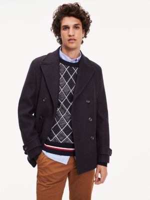 tommy hilfiger short double breasted peacoat