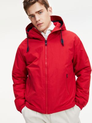 tommy hilfiger red zip up hoodie