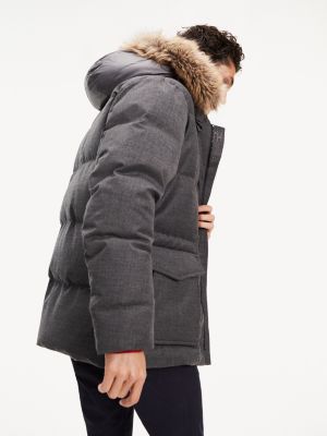 faux fur hooded puffer