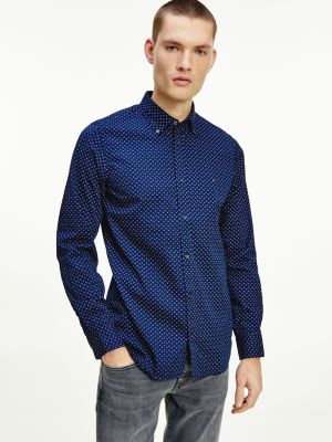 Geometric Print Slim Fit Shirt | BLUE 