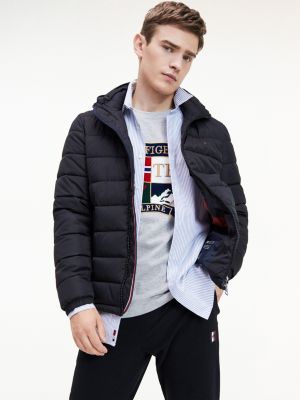 tommy jeans quilted hooded jacket