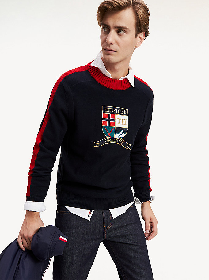 NEW Tommy Hilfiger Mens Long Sleeve Heritage Ribbed Shirt Hoodie