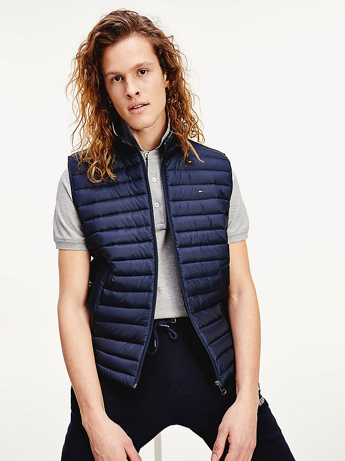 blue core packable down vest for men tommy hilfiger