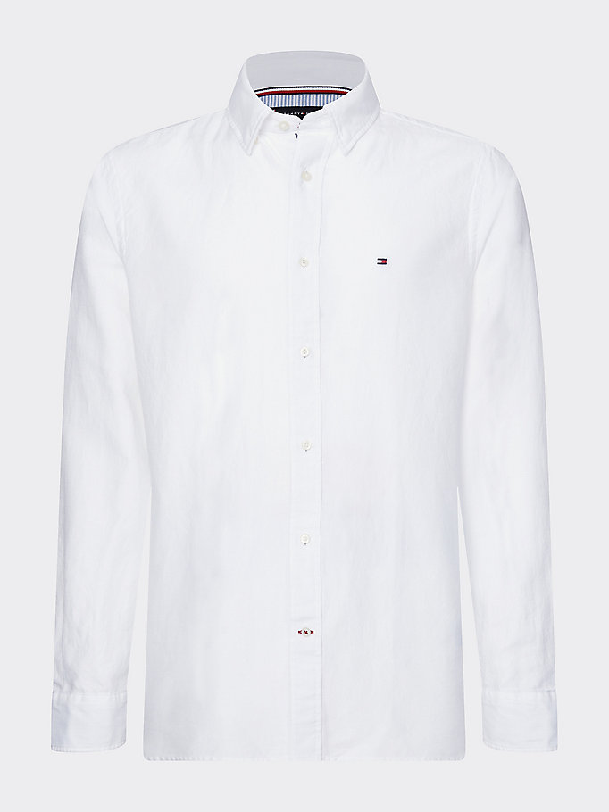 Cotton Linen Twill Shirt | WHITE | Tommy Hilfiger