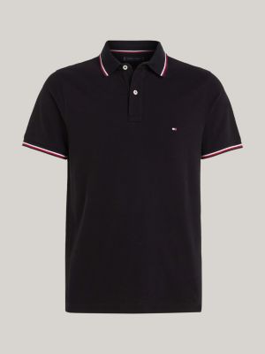 Organic Cotton Slim Fit Polo Black Tommy Hilfiger