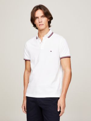 Pure Cotton Slim Fit Polo Shirt White Tommy Hilfiger