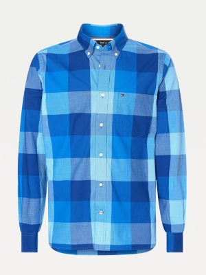 tommy hilfiger blue check shirt