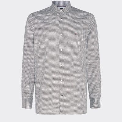 Th Flex Micro Geometric Print Shirt Blue Tommy Hilfiger