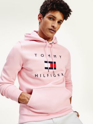 mens pink tommy hilfiger hoodie