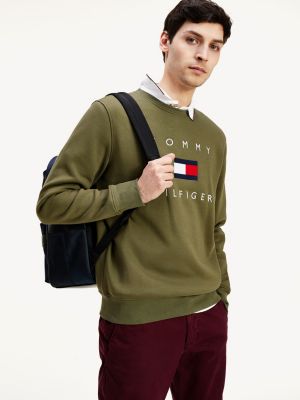 green tommy hilfiger sweatshirt