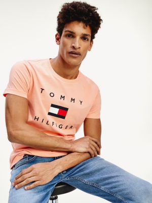 tommy jeans orange t shirt