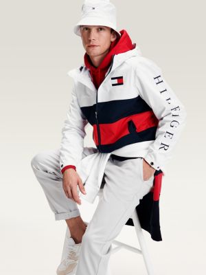 tommy hilfiger colour block zip through jacket