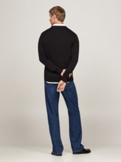 Flag Embroidery V-Neck Jumper — Black 6