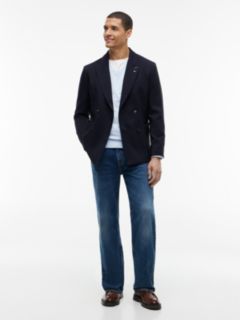 Flag Embroidery V-Neck Jumper — Blue 2