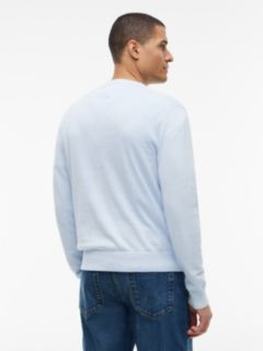 Flag Embroidery V-Neck Jumper — Blue 4