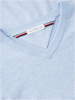 Flag Embroidery V-Neck Jumper — Blue 6
