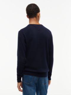 Flag Embroidery V-Neck Jumper — Blue 4
