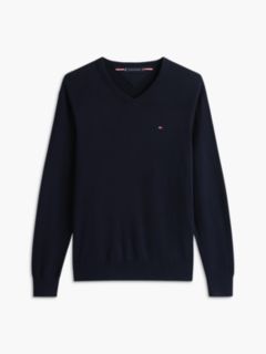 Flag Embroidery V-Neck Jumper — Blue 6