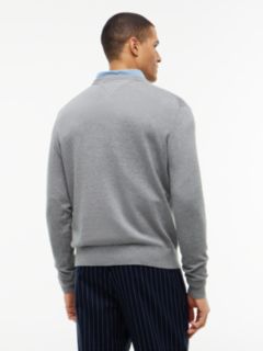 Flag Embroidery V-Neck Jumper — Grey 4
