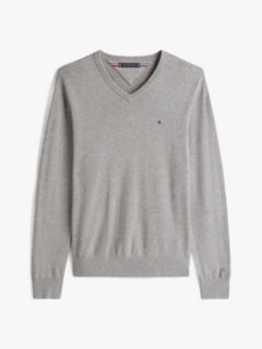 Flag Embroidery V-Neck Jumper — Grey 5