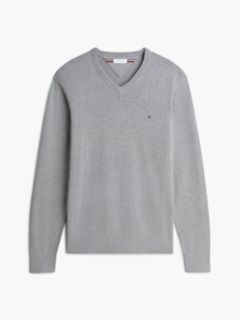 Flag Embroidery V-Neck Jumper — Grey 6