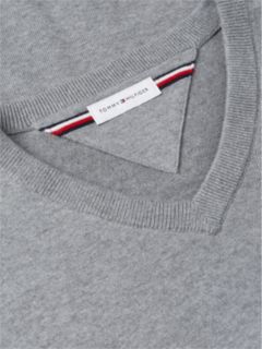 Flag Embroidery V-Neck Jumper — Grey 7
