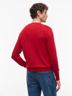 Flag Embroidery V-Neck Jumper — Red 4