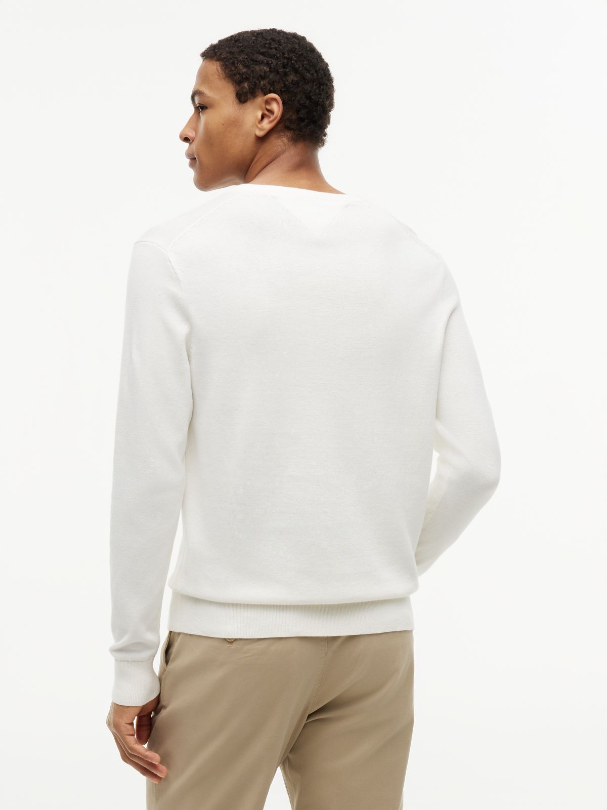 Flag Embroidery V-Neck Jumper — Yellow