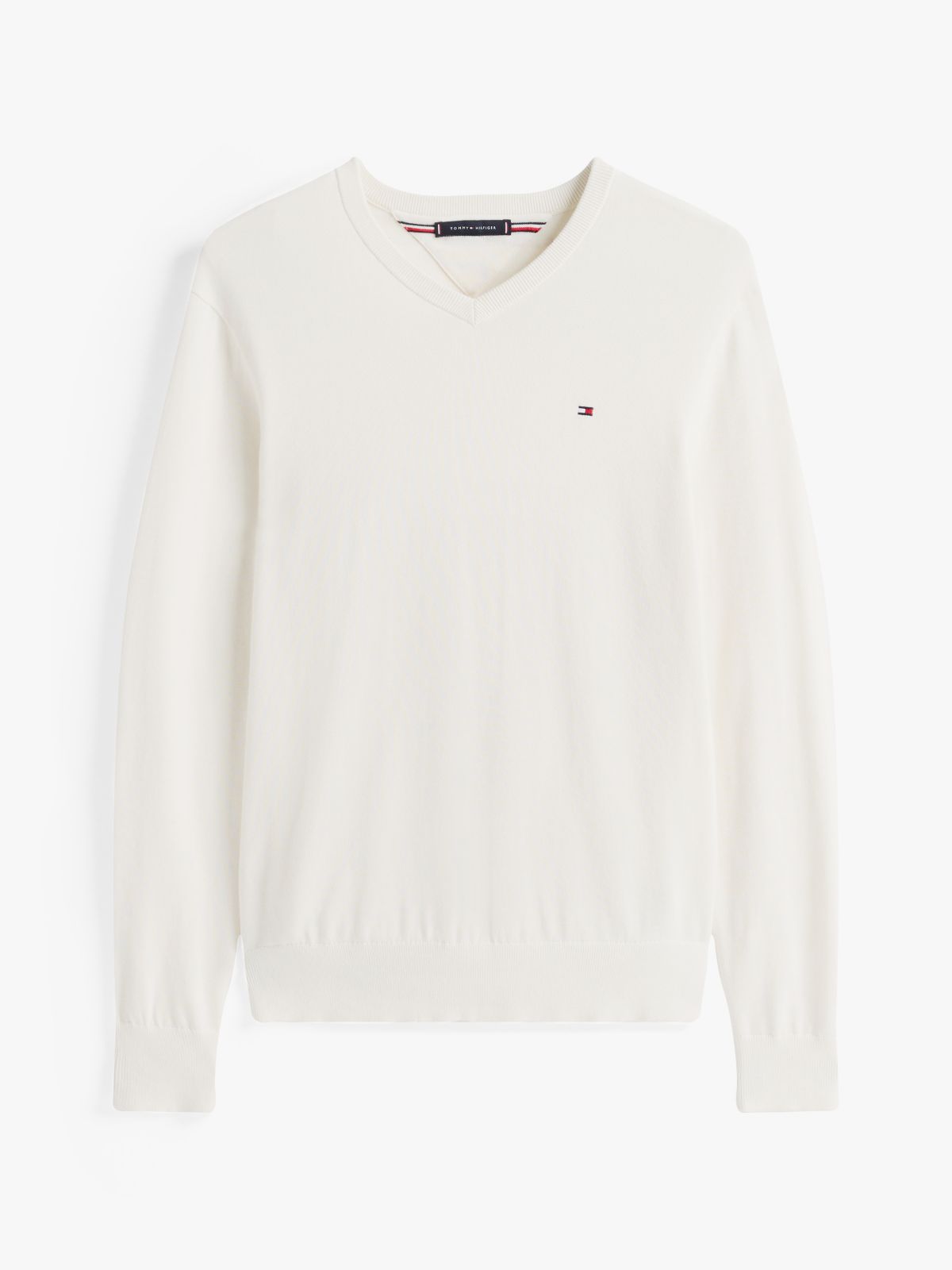 Flag Embroidery V-Neck Jumper — Yellow