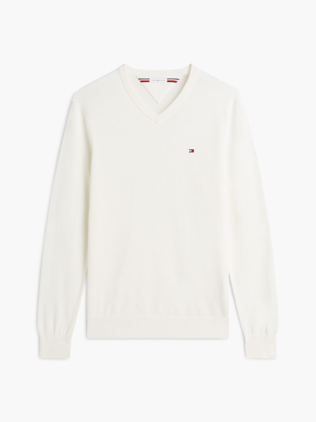 Flag Embroidery V-Neck Jumper — Yellow