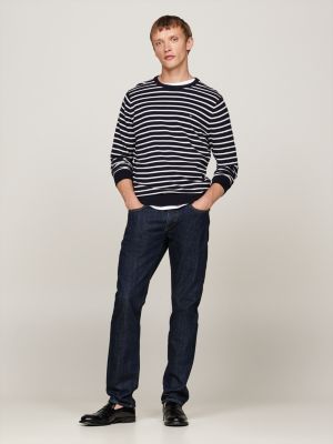 blue flag crew neck jumper for men tommy hilfiger