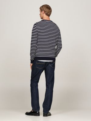 blue flag crew neck jumper for men tommy hilfiger