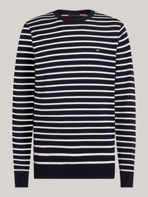 blue flag crew neck jumper for men tommy hilfiger