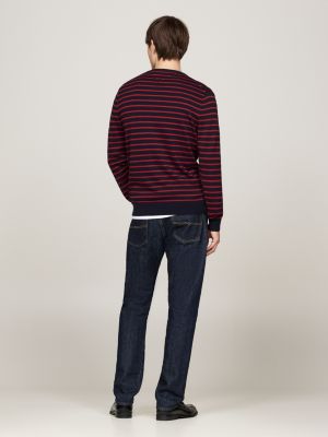 red flag crew neck jumper for men tommy hilfiger