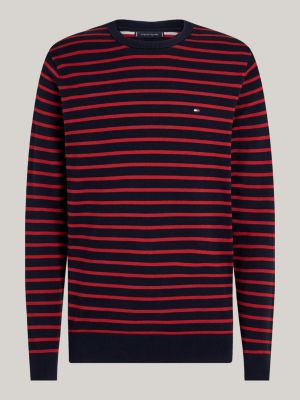 pullover con bandierina ricamata rosso da uomini tommy hilfiger