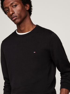 black flag crew neck jumper for men tommy hilfiger