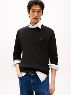 black flag crew neck jumper for men tommy hilfiger