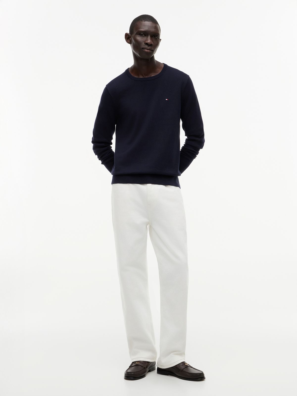 Flag Crew Neck Jumper — Blue