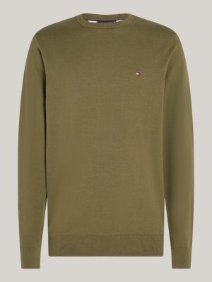 green flag crew neck jumper for men tommy hilfiger