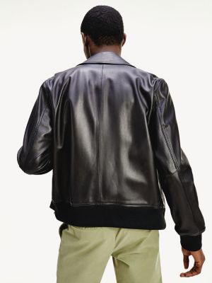 tommy hilfiger bomber leather jacket 
