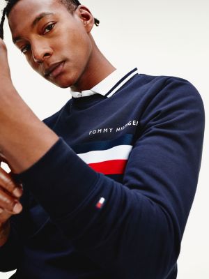 Stripe Logo Sweatshirt | BLUE | Tommy 
