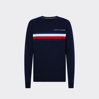 Stripe Logo Sweatshirt | BLUE | Tommy 