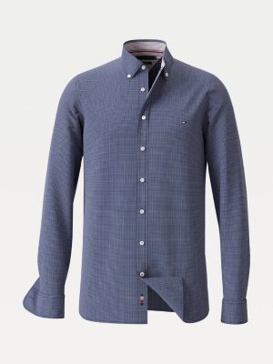 Textured Slim Fit Shirt | BLUE | Tommy 