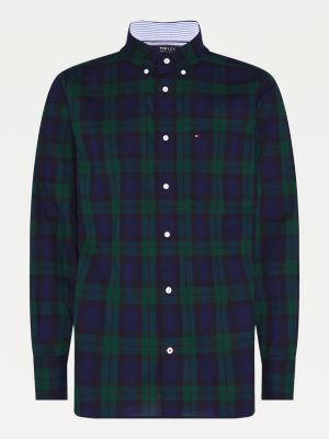 tommy hilfiger green check shirt